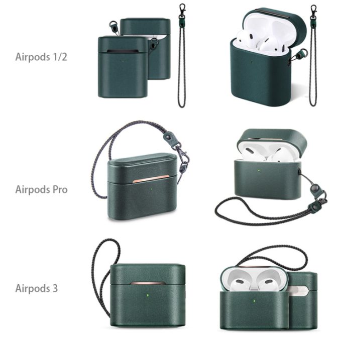 Splittet lær etui for AirPods 3