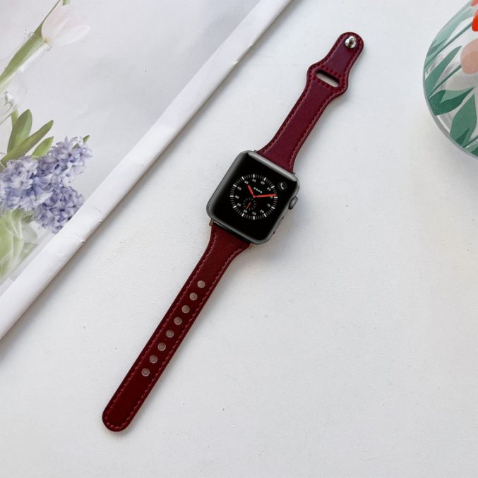 Klokkebånd i skinn med flat tekstur for Apple Watch 41 / 40 / 38 mm