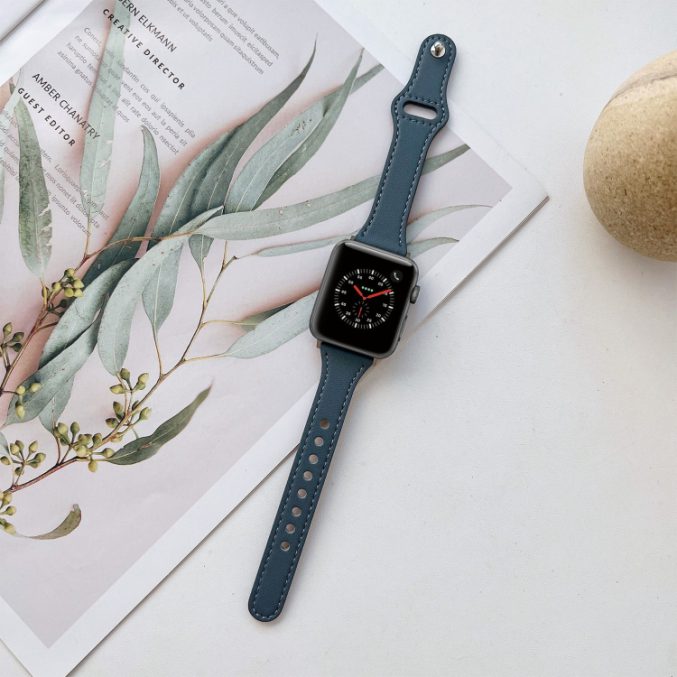 Klokkebånd i skinn med flat tekstur for Apple Watch 41 / 40 / 38 mm - Bilde 5