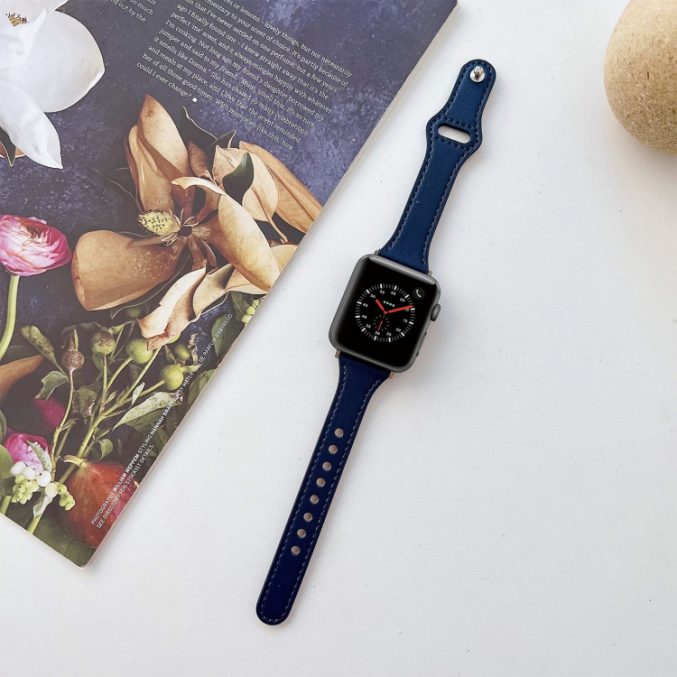 Klokkebånd i skinn med flat tekstur for Apple Watch 41 / 40 / 38 mm - Bilde 4