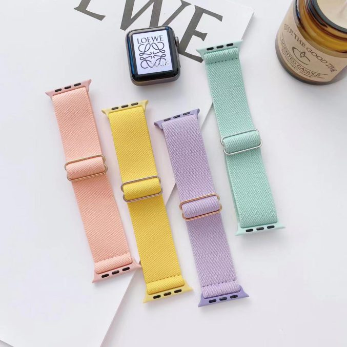 Elastisk nylon klokkereim for Apple Watch 41 / 40 / 38 mm - Bilde 4