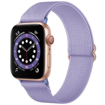 Elastisk nylon klokkereim for Apple Watch Ultra 49 / 45 / 44 mm - Lys lilla