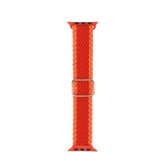 Flettet nylon bånd for Apple Watch Ultra 49 / 45 / 44 mm - Oransj / rød
