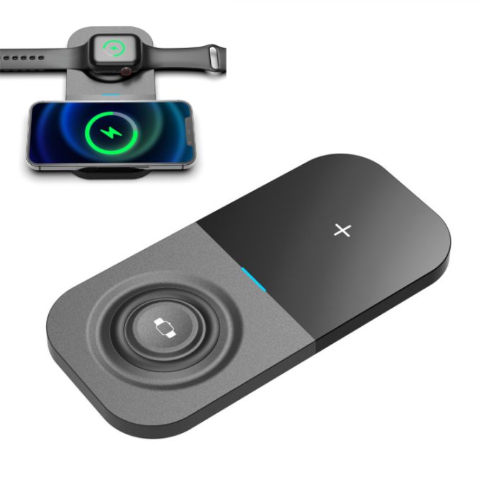 2 i 1 trådløs ladeplate for telefon og Apple Watch - Bilde 6