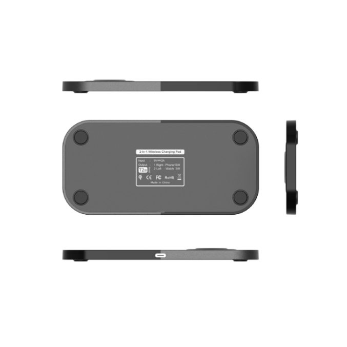 2 i 1 trådløs ladeplate for telefon og Apple Watch - Bilde 3