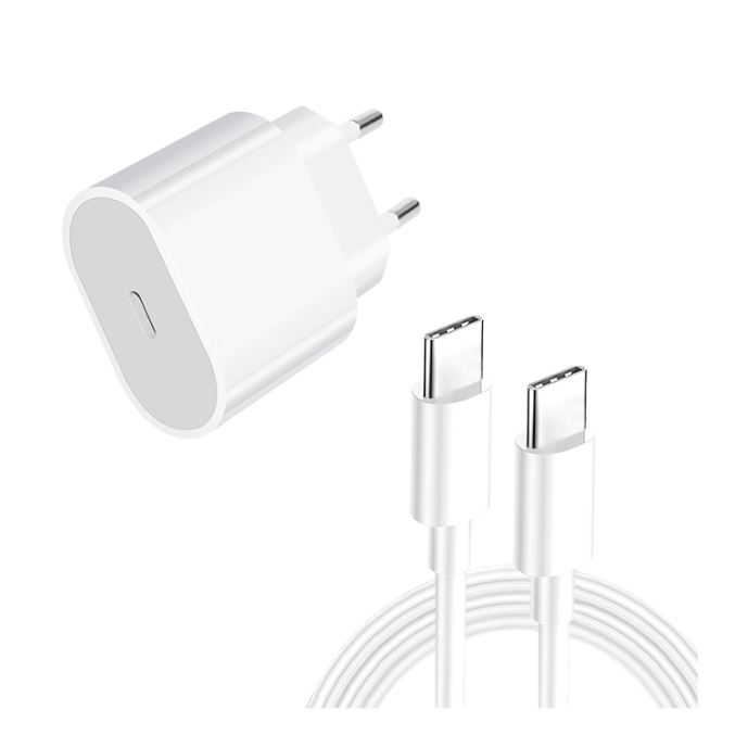 Kraftig ladepakke USB-C ( kabel + 20W adapter )