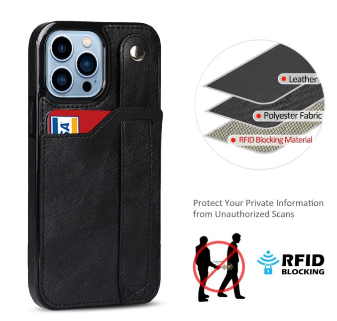 Deksel med kortspor og fingerstrap til iPhone 14 Pro - Bilde 44