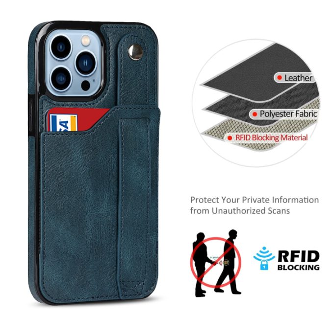 Deksel med kortspor og fingerstrap til iPhone 14 Pro - Bilde 39