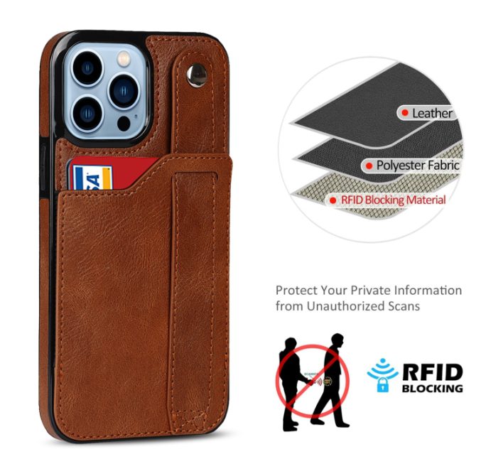 Deksel med kortspor og fingerstrap til iPhone 14 Pro - Bilde 29