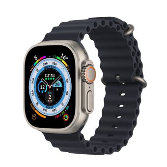 Ocean Silicone klokkereim for Apple Watch Ultra 49 / 45 / 44 mm - Midnatt