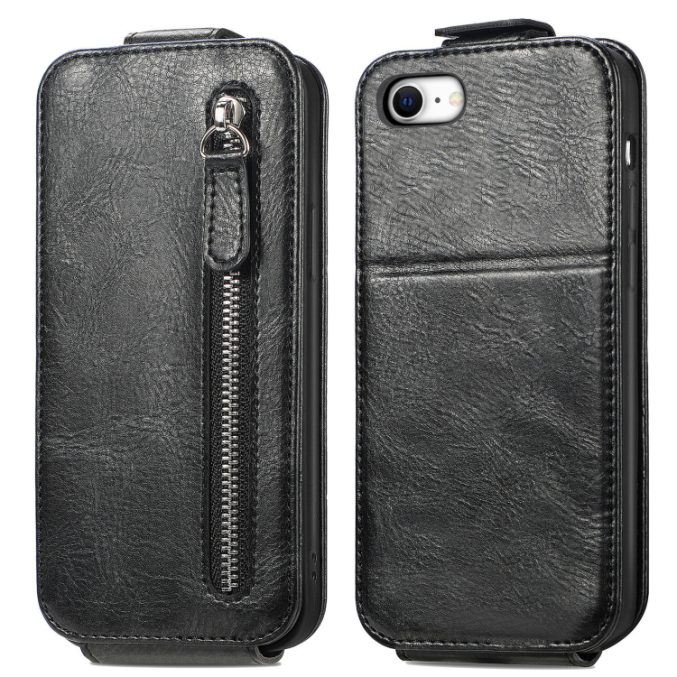 Zipper lommebok i lær for iPhone SE 2022/20 / 8 / 7 - Bilde 6