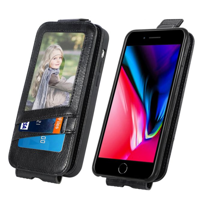 Zipper lommebok i lær for iPhone SE 2022/20 / 8 / 7 - Bilde 4