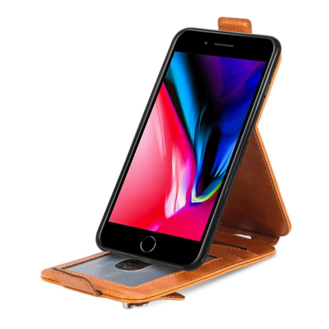 Zipper lommebok i lær for iPhone SE 2022/20 / 8 / 7 - Bilde 10