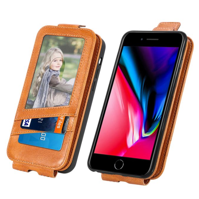 Zipper lommebok i lær for iPhone SE 2022/20 / 8 / 7 - Bilde 9