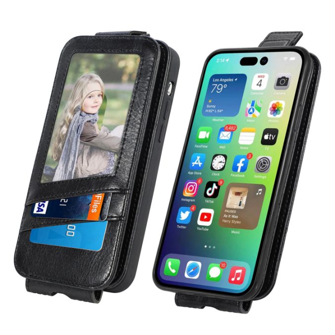Zipper lommebok i lær for iPhone 14 - Bilde 4