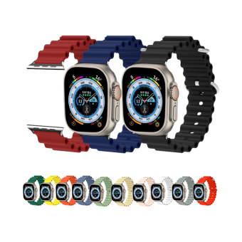 Ocean Silicone klokkereim med metallfeste for Apple Watch