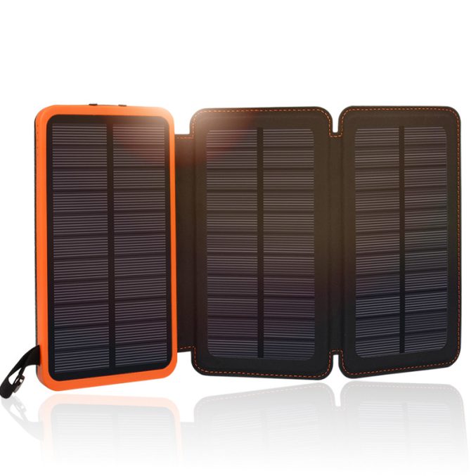 Powerbank med solscellepanel og lommelykt(14000mAh) - Bilde 2