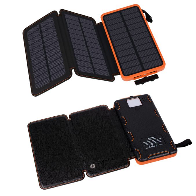 Powerbank med solscellepanel og lommelykt(14000mAh) - Bilde 3