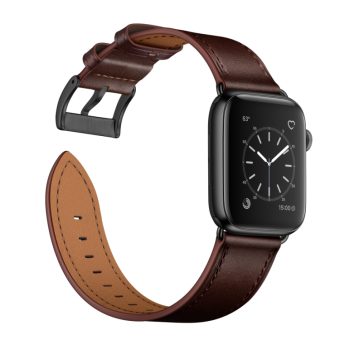 Klassisk kuskinn klokkereim til Apple Watch 41 / 40 / 38 mm - Mørk brun