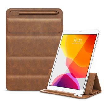 Magnetisk sleeve for iPad 9.7-11 tommer - PU-lærbeskyttelse - Lys brun
