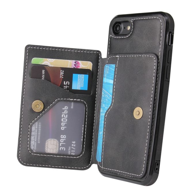 Stilig Magnetisk Etui med Kalveskinnstekstur for iPhone SE 2022 / SE 2020 / 8 / 7 - Bilde 3
