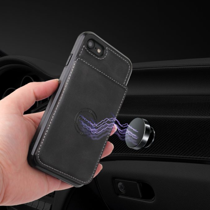 Stilig Magnetisk Etui med Kalveskinnstekstur for iPhone SE 2022 / SE 2020 / 8 / 7 - Bilde 2