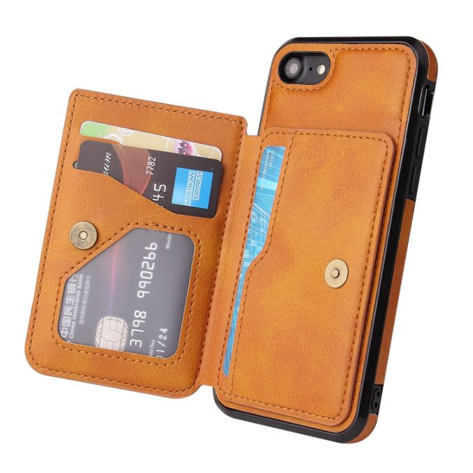 Stilig Magnetisk Etui med Kalveskinnstekstur for iPhone SE 2022 / SE 2020 / 8 / 7 - Bilde 8