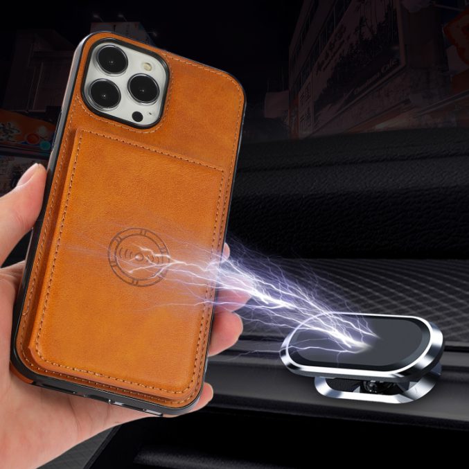 Stilig Magnetisk Etui med Kalveskinnstekstur for iPhone 13 Pro - Bilde 7