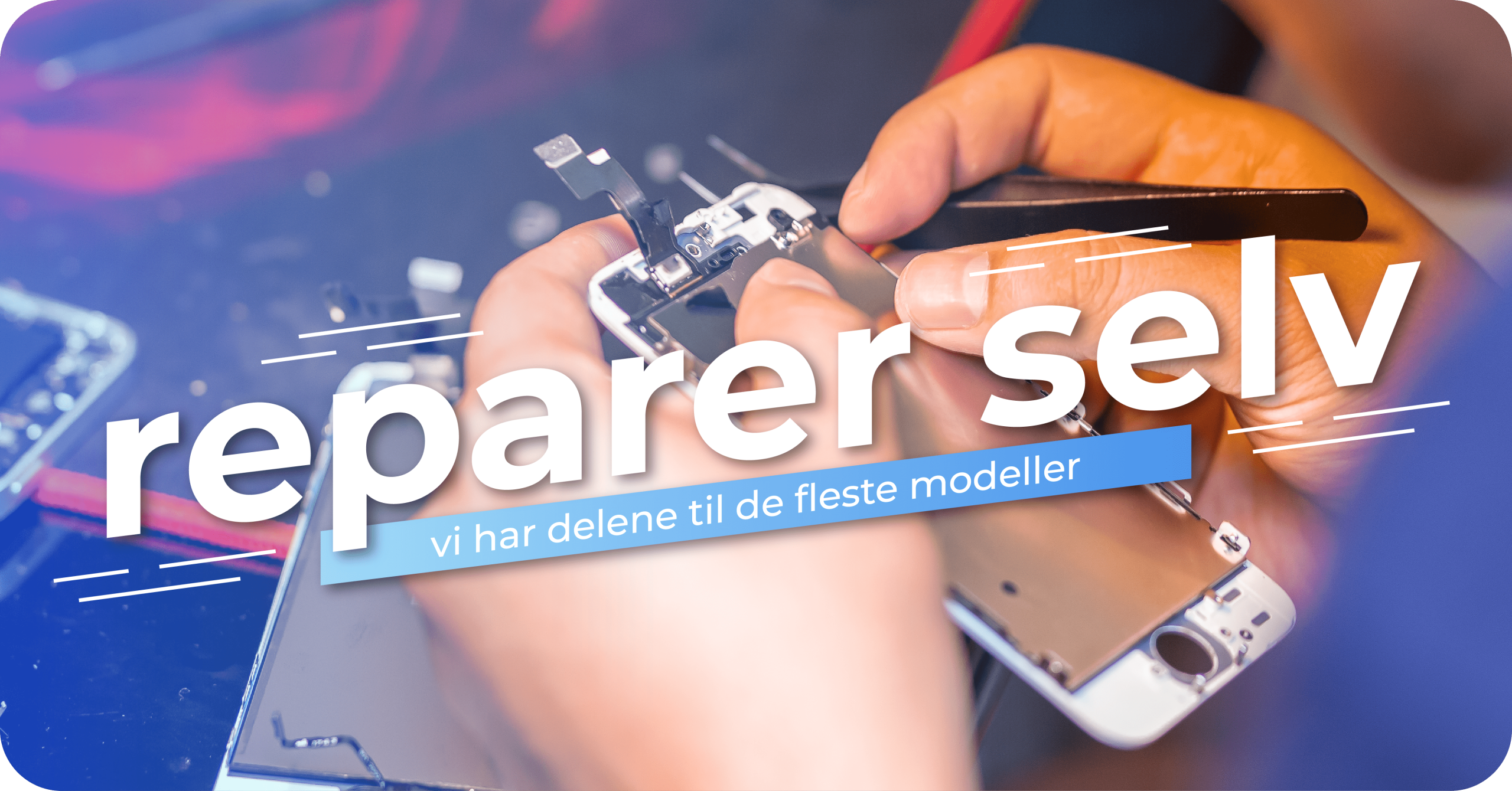 En samling av mobilreparasjonsdeler tilgjengelig for selv-reparasjon.