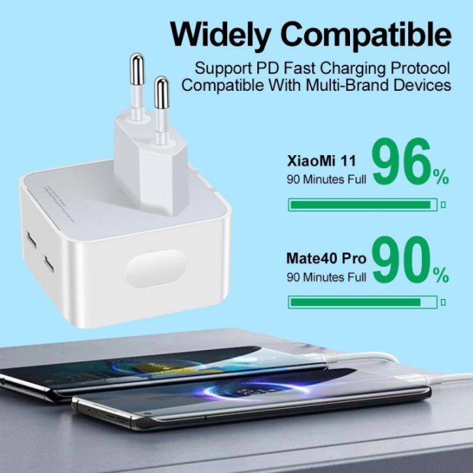 PD 35W Dobbel USB-C Lader - Bilde 4