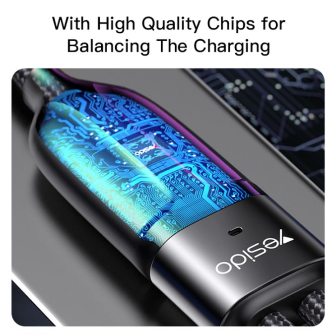 Yesido 2 i 1 USB-C til USB-C + Lightning Kabel (1,2m) - Bilde 3