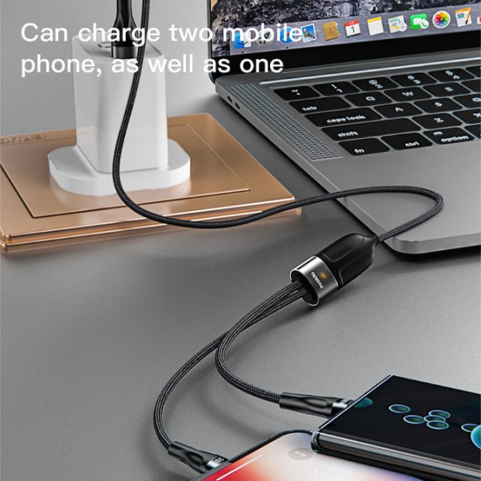 Yesido 2 i 1 USB-C til USB-C + Lightning Kabel (1,2m) - Bilde 4