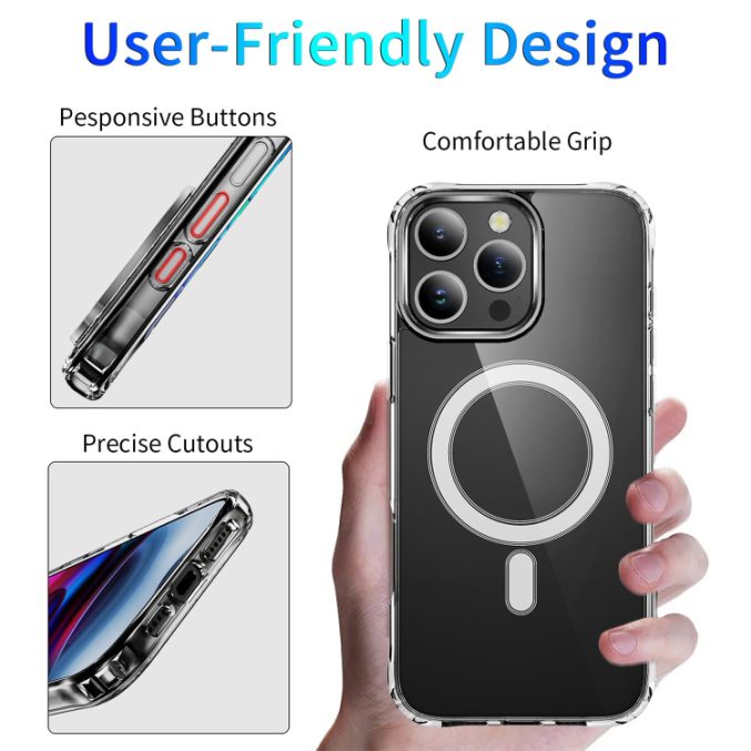 Klart deksel med MagSafe funksjon til iPhone 16 Pro Max - Bilde 4