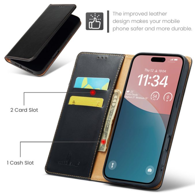 Lommebok etui for iPhone 16 Pro (PU-Lær) - Bilde 10