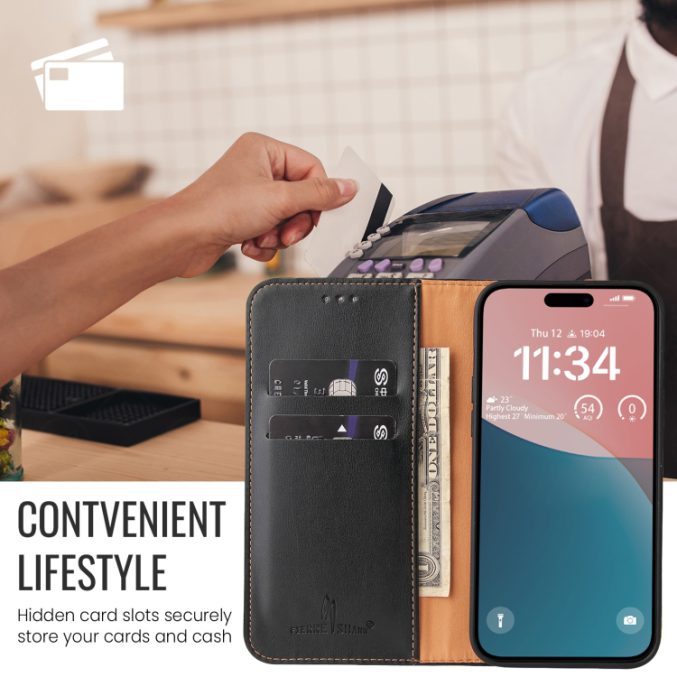 Lommebok etui for iPhone 16 Pro (PU-Lær) - Bilde 11