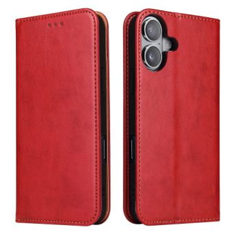 Lommebok etui for iPhone 16 Plus (PU-Lær) - Rød