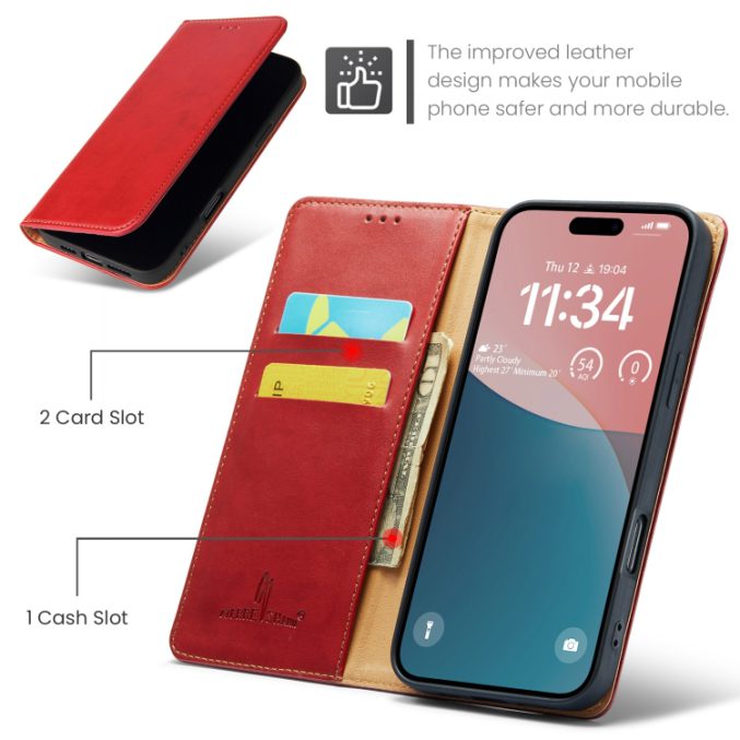 Lommebok etui for iPhone 16 Pro (PU-Lær) - Bilde 4