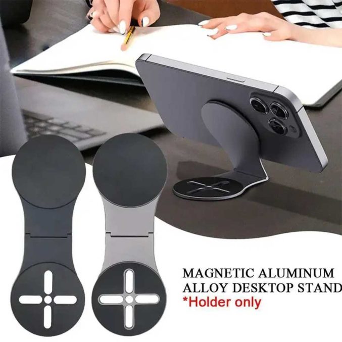 Sammenleggbar mobilholder – Kompatibel med MagSafe (Sort) - Bilde 3