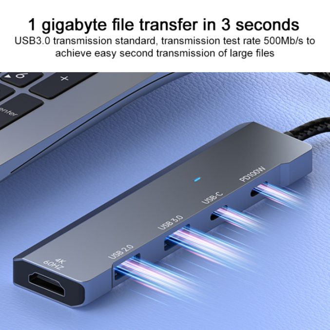 USB-C HUB med 4K HDMI, 2 USB-C og 2 USB-A - Bilde 2