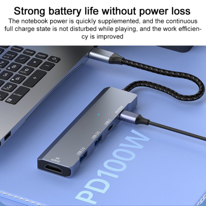 USB-C HUB med 4K HDMI, 2 USB-C og 2 USB-A - Bilde 3