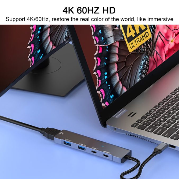 USB-C HUB med 4K HDMI, 2 USB-C og 2 USB-A - Bilde 4
