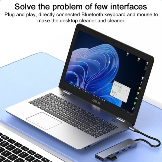 USB-C HUB med 4K HDMI, 2 USB-C og 2 USB-A - Bilde 6