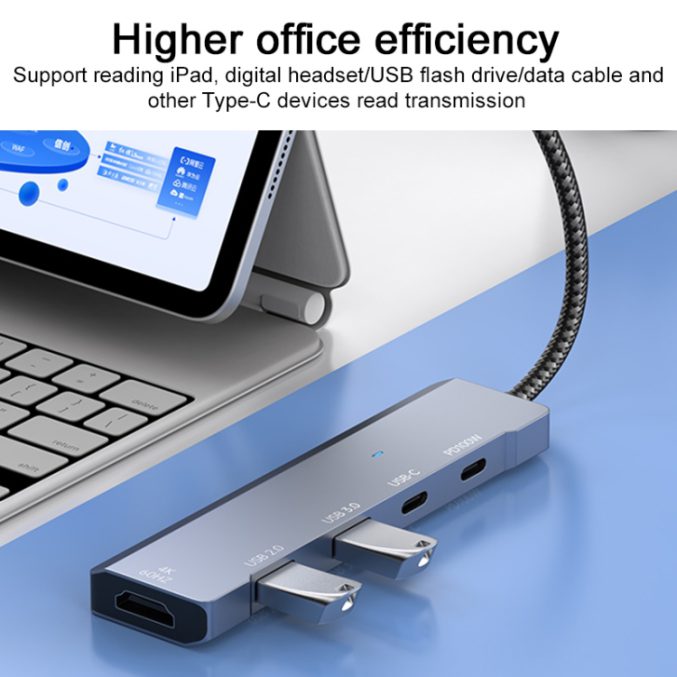 USB-C HUB med 4K HDMI, 2 USB-C og 2 USB-A - Bilde 7