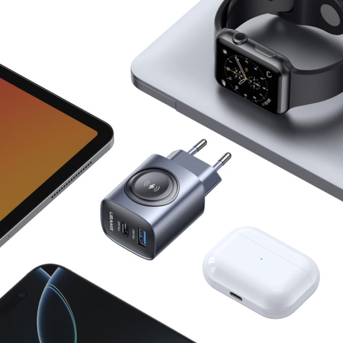 USAMS 20W lader for Apple Watch med USB-A og USB-C - Bilde 5