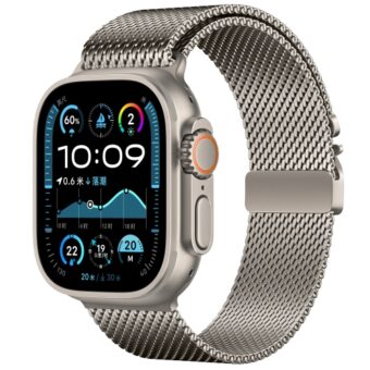 Apple Watch milanesereim i stål med klassisk lås - Titanium, 42 / 44 / 45 / 46 / 49 mm