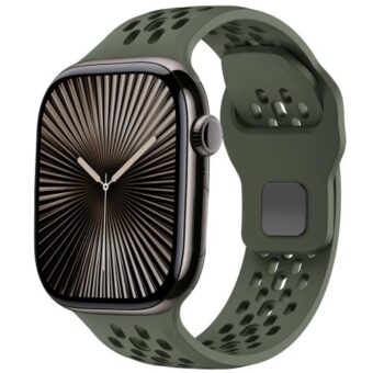 Sporty mesh silikonreim – for Apple Watch - 38 / 40 / 41 / 42 mm, Oliven grønn