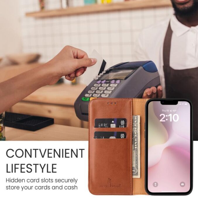 Lommebok etui for iPhone 16e (PU-Lær) - Bilde 3