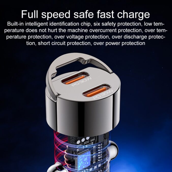30W dobbel USB-C billader (Y69) - Bilde 7