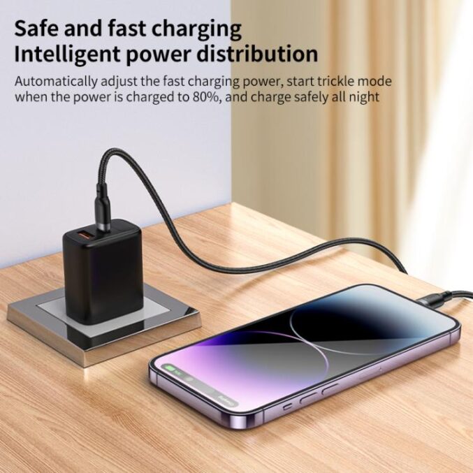 USB-C til Lightning hurtigladekabel 27W (0,3m til 3m) - Bilde 3