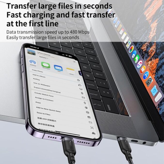 USB-C til Lightning hurtigladekabel 27W (0,3m til 3m) - Bilde 2